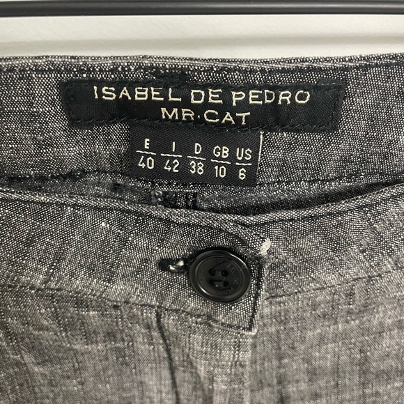 Isabel De Pedro Mr. Cat Wide Leg Trouser Pant Charcoal Black Size 6 US     4 - Picture 2 of 6